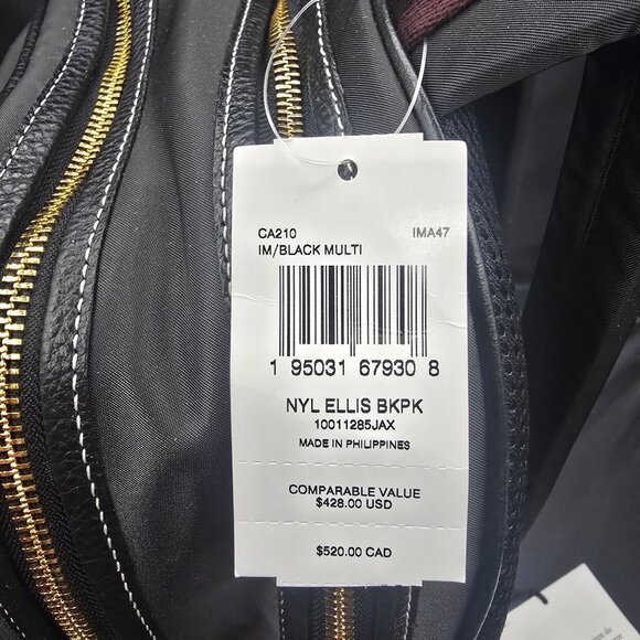 Coach Nylon Ellis Backpack CA210 Black - Picture 9 of 10